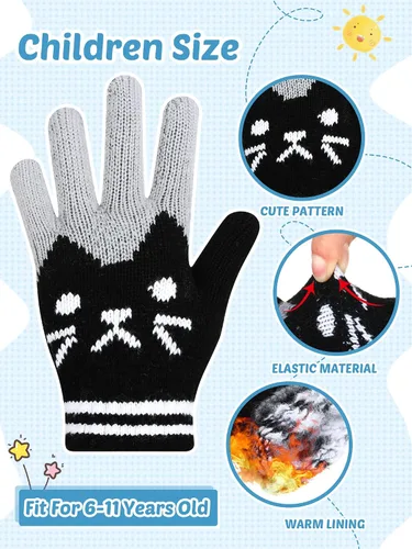 Vista 2 de 2 pares de guantes de invierno cálidos para pantalla táctil, guantes de punto para teléfono