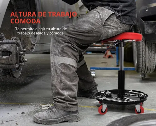 Vista 7 de MaxWorks 80771 Asiento neumático de rodillo/rastrillo con altura ajustable - Capacidad de 300 libras