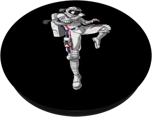 Vista 2 de Astronauta Muay Thai Boxeo Karate Kickboxing Artes Marciales PopSockets PopGrip: Agarre intercambiable para teléfonos y tabletas