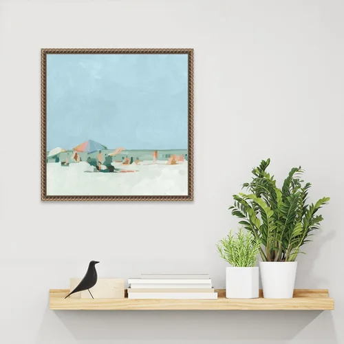 Vista 6 de Amanti Art Lienzo enmarcado para pared, 16 x 16 pulgadas, paleta de verano I de Emma Scarvey, lienzo enmarcado para pared, obras de arte de playa