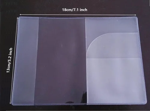 Vista 2 de Protector de pasaporte de plástico (paquete de 5) (transparente transparente), Transparente (Transparent Clear), Transparente