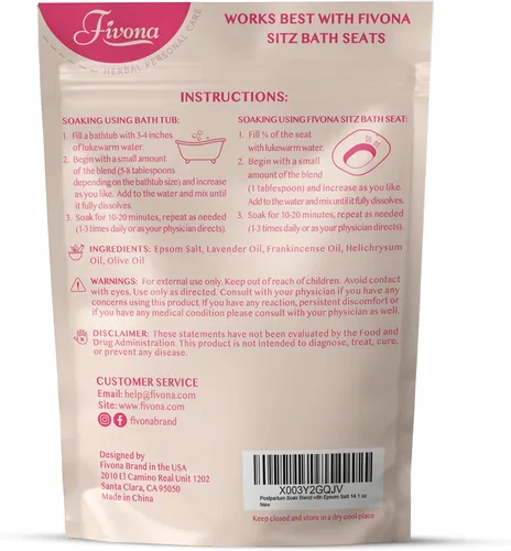 Vista 9 de Sal de baño posparto Care Sitz - Mezcla de sal de Epsom con aceites esenciales, tratamiento calmante para hemorroides, curación perineal después
