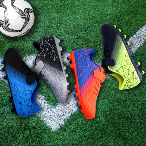 Vista 7 de Brooman - Tacos de fútbol para niños y niñas, zapatos deportivos con tacos para usar al aire libre