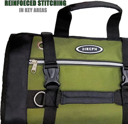 Vista 5 de Bolsa enrollable para herramientas, organizador de llaves, bolsas enrollables, bolsa de herramientas