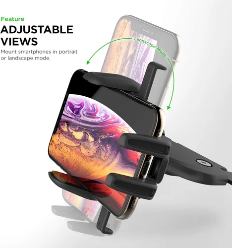Vista 7 de iOttie Easy One Touch 5 - Soporte de ranura para CD con base de montaje adicional para salpicadero, soporte universal para teléfono para iPhone