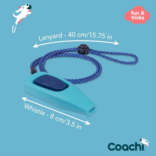 Vista 4 de Coachi Whizzclick, 2 en 1 combinados clicker y silbato, silbato de entrenamiento para perros para entrenamiento de retiro y entrenamiento de clicker