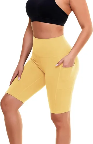 Vista 50 de Biker Shorts for Women with Pockets - 8"/5"/3" Booty Black Spandex Shorts Verde militar