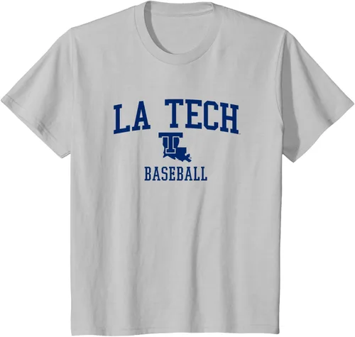 Vista 6 de Camiseta de béisbol Louisiana Tech Bulldogs, Gris