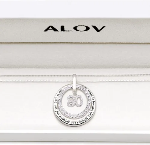 Vista 4 de Joyería de plata de ley 80 cumpleaños tardó 80 años en convertirse en este fabuloso e impresionante y lo mejor está por venir collar con colgante