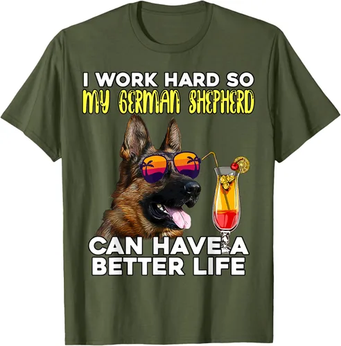 Vista 31 de Camiseta I Work Hard So My German Shepherd Can Have A Better Life Negro