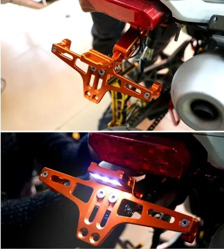 Vista 3 de Soporte universal para placa trasera de motocicleta, número ordenado, eliminador con luz para MT-01 MT-03 MT-07 MT-09 MT-10 S1000RR S1000R F800GS