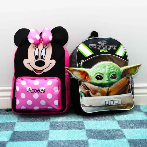 Vista 4 de DIBSIES Mochila de personajes con licencia personalizada 16 pulgadas Minnie Mouse Mochila