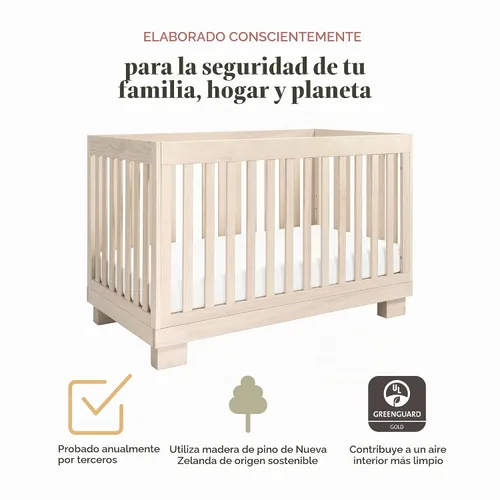 Vista 4 de Babyletto Modo Cuna convertible 3 en 1, color natural lavado