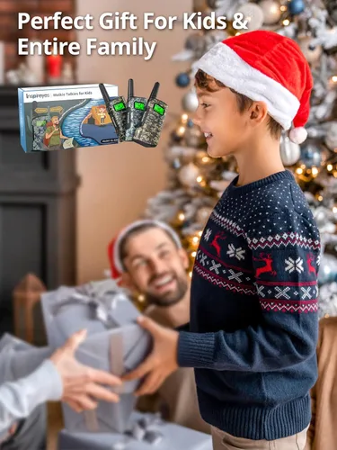 Vista 7 de Inspireyes Walkie Talkies para niños recargables, juguetes para niños y niñas de 3 a 12 años, paquete de 2 radios bidireccionales de largo alcance