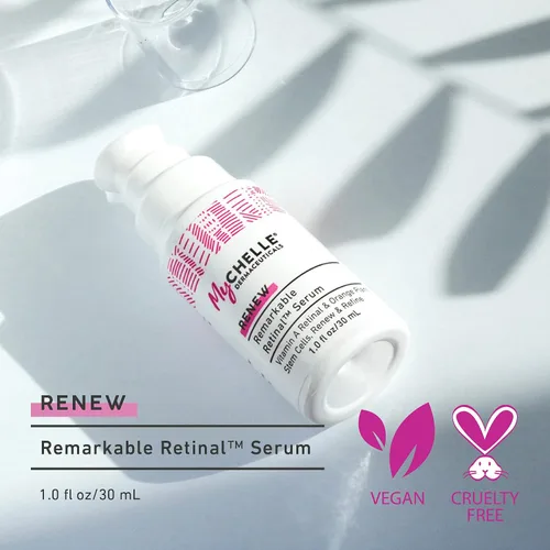 Vista 4 de Sérum Remarkable Retinal de MyChelle con concentrado de vitamina A y células madre de naranjo, 1 onzas líquidas