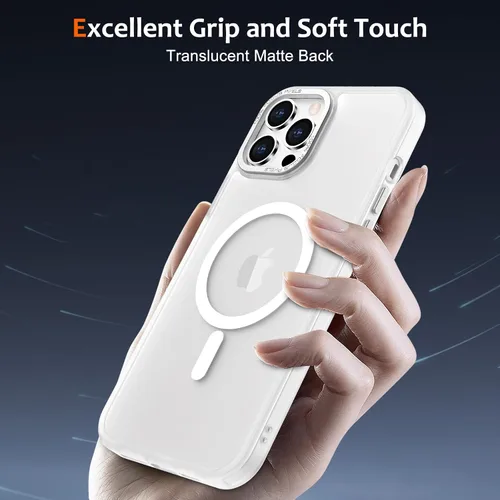 Vista 339 de Anuck - Funda magnética para iPhone 11 compatible con MagSafe, carcasa trasera mate translúcida dura, borde de TPU, delgada, resistente a impactos