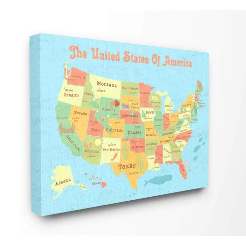 Vista 7 de Stupell Industries Placa de pared con mapa para niños, fabricado con orgullo en Estados Unidos