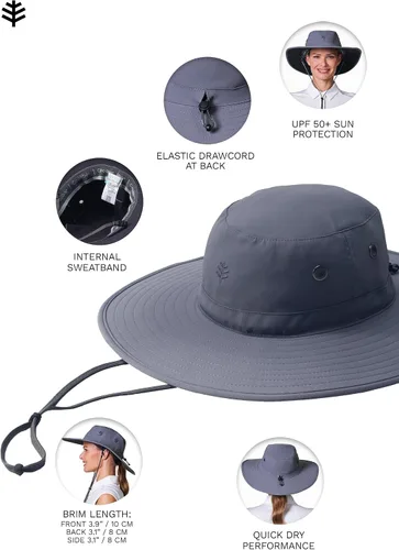 Vista 7 de Coolibar sombrero modelable de ala ancha con protección solar UPF 50, para hombre