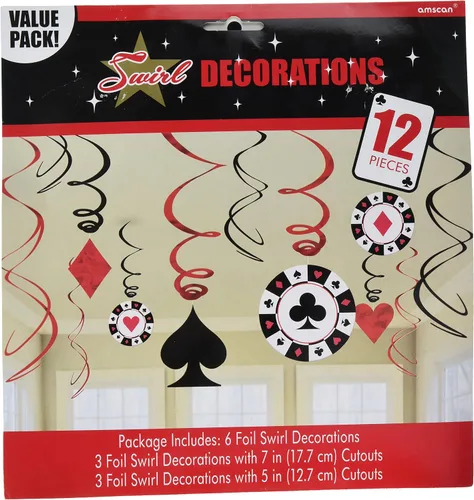 Vista 11 de Decoraciones de remolinos colgantes para fiestas occidentales, 5 y 7 pulgadas (paquete de 12) – Remolino rojo y azul con recortes de vaquero