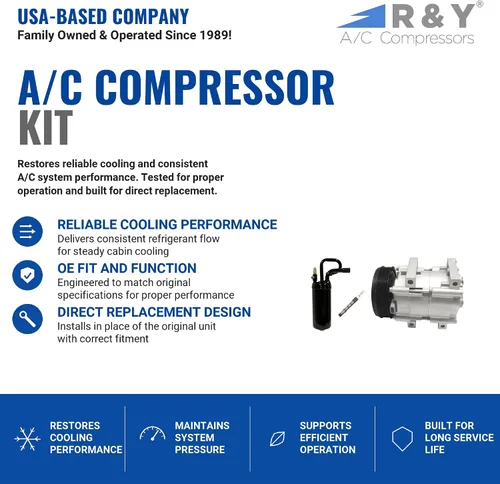 Vista 2 de RYC - Kit de compresor de aire acondicionado automotriz KT AD54 (no es compatible con Ford Ranger 3.0L para los años modelo 2002-2008)