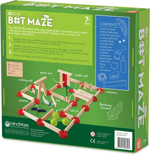 Vista 8 de MindWare KEVA Bot Maze STEM Juguete de construcción