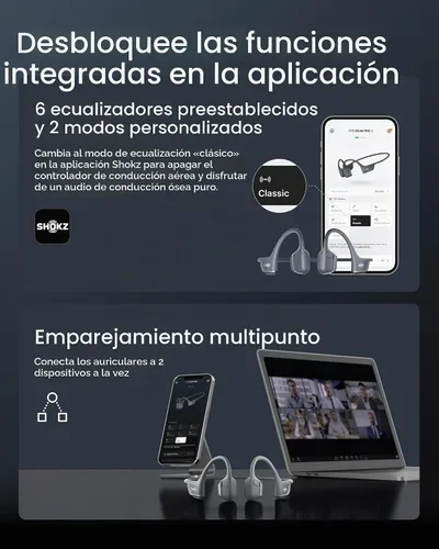 Vista 9 de SHOKZ OpenRun Pro 2 Mini Auriculares deportivos Bluetooth de conducción Negro