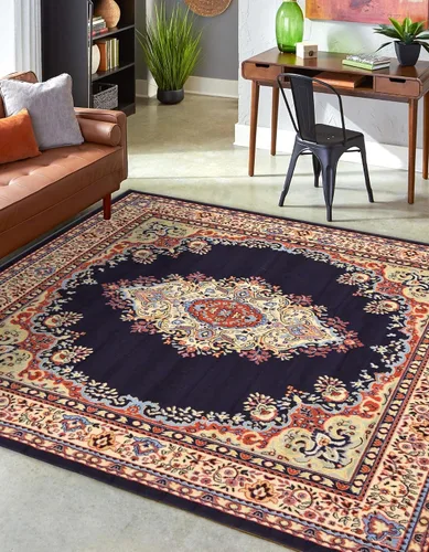 Vista 29 de Unique Loom - Alfombra de área estilo persa tradicional de la colección Reza, de 2 pies 2 pulgadas x 3 pies, colores negro y beige