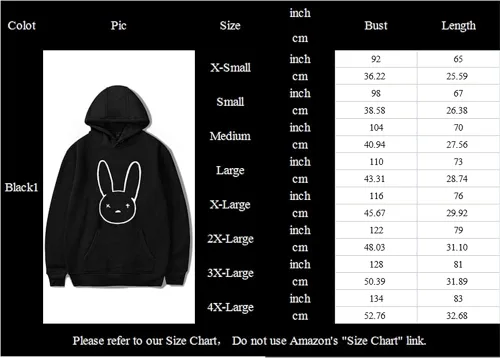Vista 2 de Sudadera con capucha unisex con estampado de conejito para hombres y mujeres, suéter casual