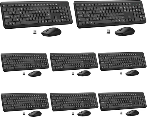 Vista 16 de Combo de teclado y mouse inalámbricos, teclado ergonómico silencioso de tamaño completo y mouse óptico, batería de larga duración, teclado de mouse