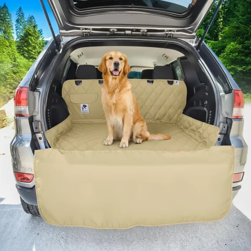 Vista 2 de Forro de carga SUV para perros, funda de asiento de automóvil para asiento trasero, alfombrilla antideslizante para el maletero, protector