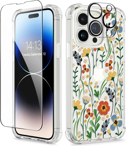 Vista 12 de GVIEWIN - Funda para iPhone 11 con protector de pantalla + protector de lente de cámara, cubierta protectora transparente suave de poliuretano