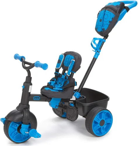 Vista 4 de Triciclo Little Tikes 4-en-1 Deluxe Edition, 20 pulgadas, Azul Neón