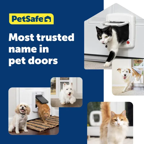 Vista 7 de PetSafe, Solapa magnética de lujo para gatos, entrada selectiva, bloqueo de 4 vías, color blanco