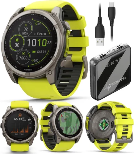 Vista 25 de Garmin Fenix 0.315 – 1.693 in Zafiro, AMOLED Multisport GPS Smartwatch, gris carbón DLC titanio con silicona negro/gris guijarro, linterna LED fenix