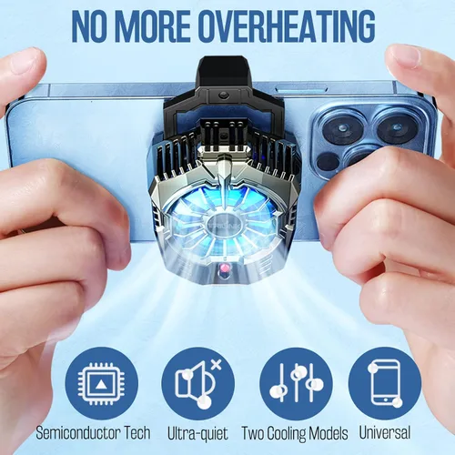 Vista 2 de TRILINK Enfriador de teléfono para juegos, ventilador de refrigeración universal para teléfono con dos modos de enfriamiento, funda de radiador