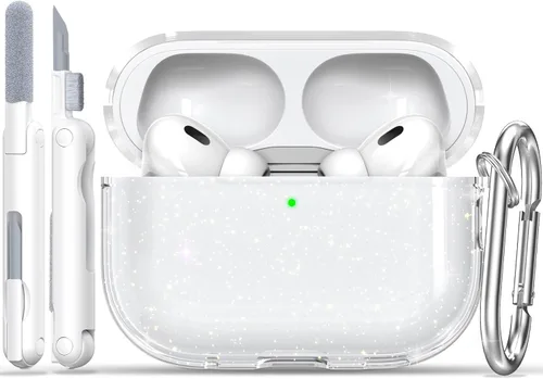 Vista 52 de RFUNGUANGO AirPods Pro Funda Transparente TPU Suave Transparente Blanco