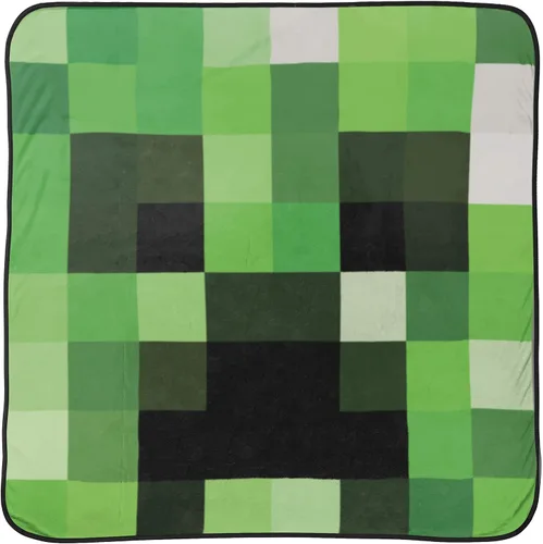 Vista 2 de Jay Franco Minecraft Creeper - Manta de 2 piezas, incluye manta, cesta