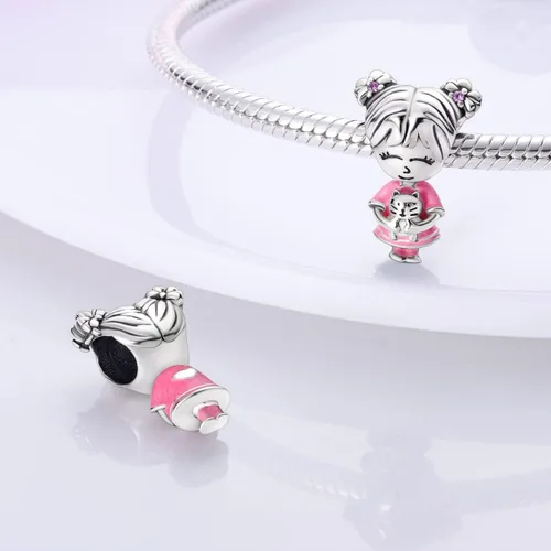 Vista 3 de Hapour Abalorios de plata de ley 925 para pulseras de dije, collar, joyería, colgante, abalorios, abalorios para mujeres y madres