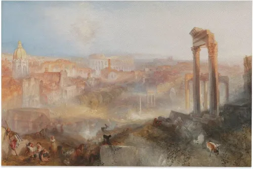 Vista 24 de LEES TOSS J.M.W. Turner Modern Rome - Póster de lienzo de Campo Vaccino para decoración de dormitorio, paisaje deportivo, oficina, habitación