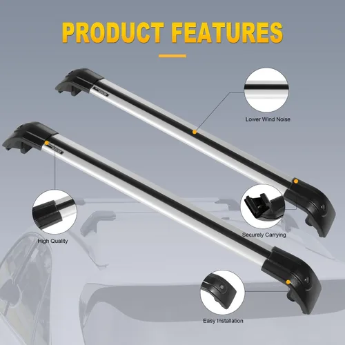 Vista 4 de Barra transversal OCPTY para Volkswagen Tiguan 2010-2018 Bastidores de equipaje de aluminio para portador de carga en la azotea, bolsa, kayak