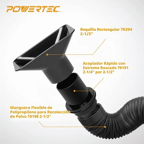 Vista 4 de POWERTEC 70191 Acoplador rápido de extremo de tornillo para manguera de 2-1/2" – Adaptador roscado izquierdo, 2-1/4 x 2-1/2