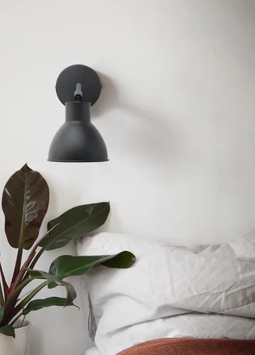 Vista 5 de Yosoan - Aplique de pared de lectura de 1 luz negro con interruptor de encendido y apagado Latón vintage industrial con ángulo de 340 grados
