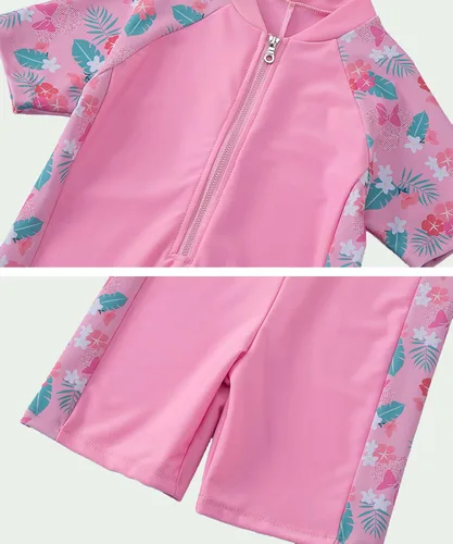 Vista 3 de M2C Traje de baño corto de una pieza para niños y niñas con protección UPF 50+