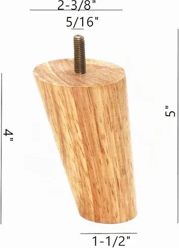 Vista 2 de Juego de 4 patas de repuesto de madera maciza para sofá y sofá de 4 Slant- Juego de 4