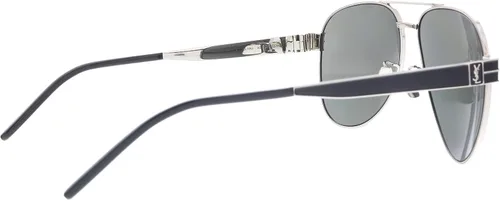 Vista 5 de Saint Laurent Gafas de sol Pilot Aviator para mujer, color plateadogris, talla única