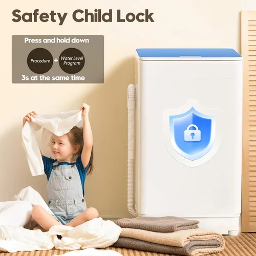 Vista 4 de Auertech Juego combinado de lavadora y secadora portátil, lavadora totalmente automática de 18 libras con bañera interior de acero inoxidable