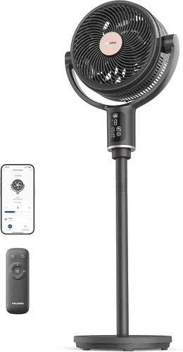 Vista 9 de PELONIS AeroFan, Ventilador de pie para dormitorio – Ventilador de pie con control remoto, ventilador oscilante, pantalla LED, 9 velocidades, 20dB