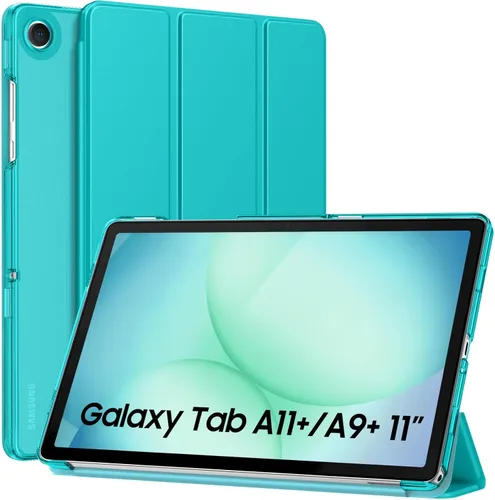 Vista 15 de MoKo Funda para Galaxy Tab A9+/A9 Plus de 11 pulgadas 2023, Funda Protectora Inteligente Delgada con Soporte y Carcasa Trasera Translúcida de PC