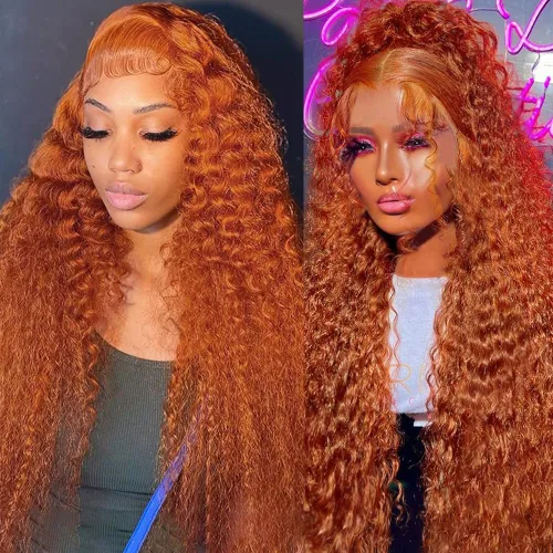 Vista 17 de Pelucas de cabello humano con encaje frontal lacio HD transparentes de 13 x 4, color degradado Ombre, onda profunda de 4/27, pelucas de encaje
