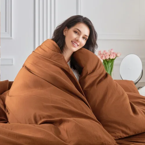 Vista 81 de NEXHOME PRO Funda de edredón Twin XL 100% algodón lavado, transpirable, duradera, texturizada, similar al lino, juego de ropa de cama para el hogar